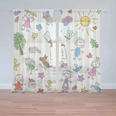 Sablio Záclony Malování 2: 2ks 150x250cm – Zboží Mobilmania