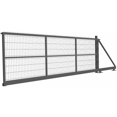 Samonosná posuvná brána s panelem 3D Povrchová úprava: Žárové pozinkování, Rozměry průjezdu (š. x v.): 500cm x 180cm – Hledejceny.cz