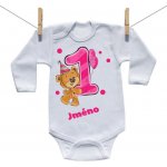 Boodyy Body s dlouhým rukávem rok s Medvídkem a jménem dítěte Dívka – Zboží Dáma