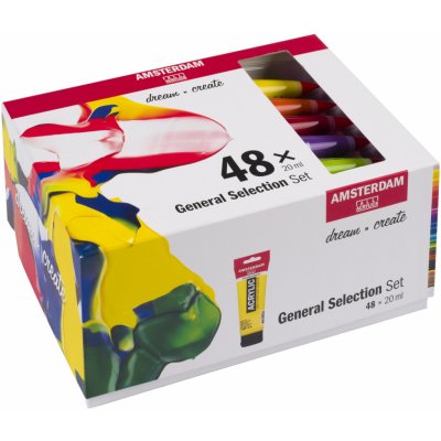 Sada akrylových barev Talens Amsterdam 48x20 ml – Sleviste.cz