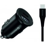 SWISSTEN Samsung Super Fast Charging + USB-C kabel Napájecí adaptér, do auta, 1× USB-C, 1× USB, vstup 12–24V, 35W (celkem), Samsung Super Fast Charging, černý + USB-C kabel 20117100 – Zboží Živě