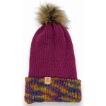 Handmade dámská ručně vyrobená zimní čepice fialovo žluté – Hledejceny.cz