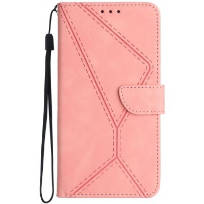Levné Kryty Peněženkové pouzdro Embossing Pattern Stitchy case Xiaomi 13T / 13T Pro růžové