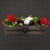 Květináč a truhlík Amadea Dřevěný truhlík se srdíčkem tmavý 62x21,5x17 cm