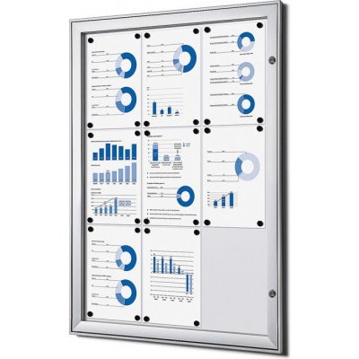 A-Z Reklama CZ Vitrína interier-exterier SCS9xA4 pro prospekty 9xA4 - Stříbrná