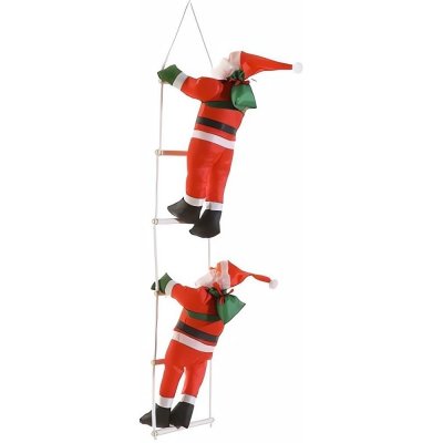 Ruhhy 22519 Vánoční dekorace Santa Claus na žebříku 120 cm