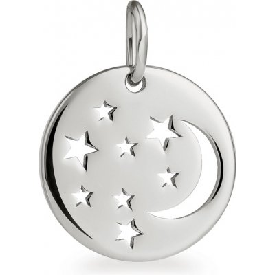 SilveAmo Stříbrný přívěsek medailon Hvězdy a měsíc P21117