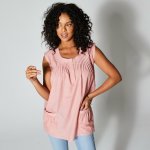 Jednobarevná halenka se sklady šedorůžová – Zbozi.Blesk.cz