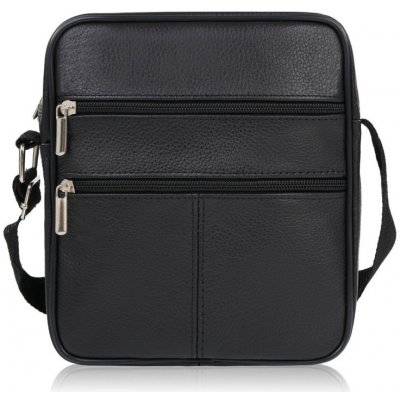 Abruzzo pánská kožená taška přes rameno messenger bag černá – Zboží Dáma