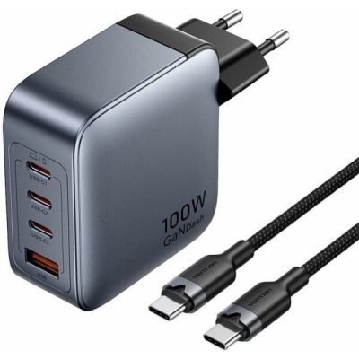 Nabíječka Vention 100 W 1xUSB-A 3xUSB-C + kabel – Zboží Živě