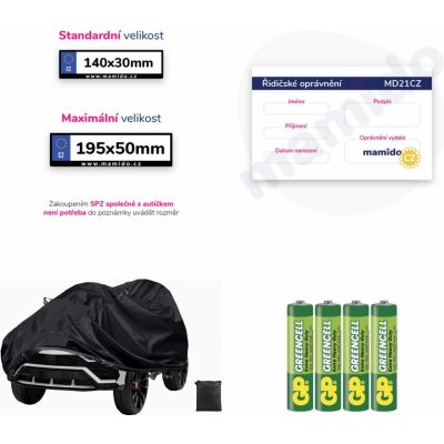 Mamido Základní sada 4v1 pro elektrické autíčko velikost XL AAA SPZ – Sleviste.cz