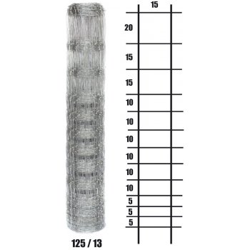 Ovčí uzlíkové pletivo výška 125 cm, 1,6/2,0 mm, 13 drátů