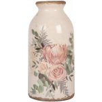 Béžová keramická váza s květy Protea Eucalypt M - Ø 8*16 cm - Clayre & Eef – Hledejceny.cz