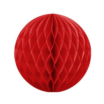 Papírová dekorační koule Honeycomb ČERVENÁ 10cm