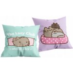 Halantex Oboustranný polštář kočička Pusheen motiv The lazy club 40x40 – Sleviste.cz