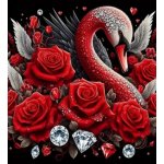 Norimpex Diamantové malování Labuť s růžemi a diamanty 30 x 40 cm – Sleviste.cz