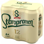 Staropramen 12 světlý ležák multipack 5% 6 x 0,5 l (plech) – Zboží Dáma
