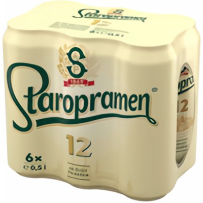 Staropramen 12 světlý ležák multipack 5% 6 x 0,5 l (plech)