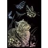 Škrábací  obrázek Royal & Langnickel Seškrabovací obrázek mini Hologramický Kočka s motýlem