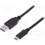 Digitus AK-300136-010-S USB 2.0, USB A vidlice,USB C vidlice, niklovaný, 1m , černý