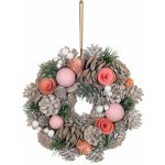 MagicHome Vianoce Věnec růžovo-oranžový, 25 cm – Zboží Mobilmania