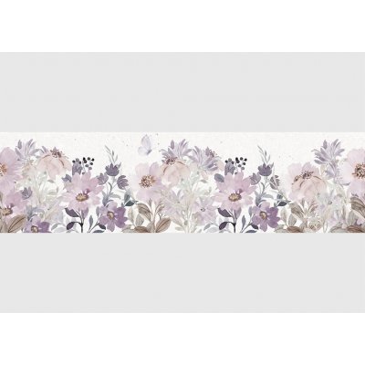 AG Design WB-8481 Samolepící bordura Fialový Akvarelový Květ, rozměry 5 m x 13,8 cm – Zboží Dáma