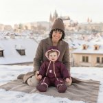 Monkey Mum® Dětská zimní softshellová kombinéza s beránkem Vínová karkulka – Sleviste.cz