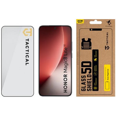 Tactical Glass Shield 5D sklo pro Honor Magic8 Lite Black 8596311304767 – Zboží Živě