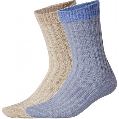 Esmara dámské hebké ponožky 2 páry Béžová/modrá – Sleviste.cz