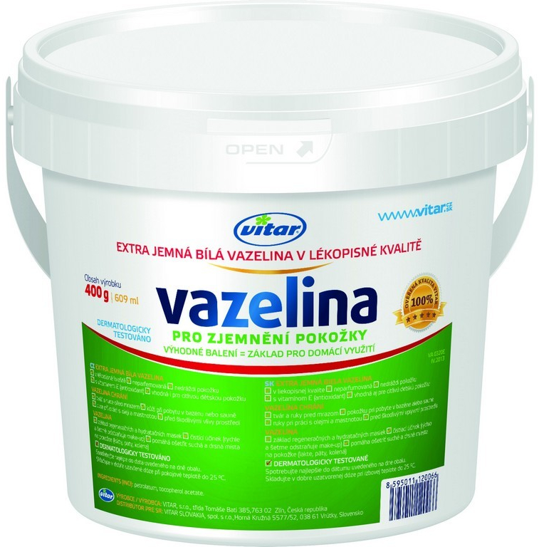 Vitar Vazelina extra jemná bílá 400 g od 129 Kč - Heureka.cz