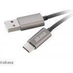Akasa AK-CBUB32-10GR USB 2.0 A - USB Typ-C, 1m, šedý – Zbozi.Blesk.cz