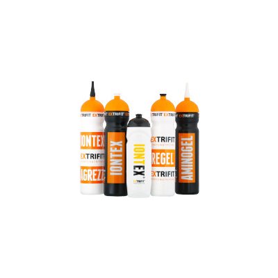 Extrifit Bidon sportovní láhev 1000 ml - 1000 ml - Bílá/oranžová s hubicí