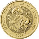 The Royal Mint zlatá mince Seymour Unicorn Royal Tudor Beasts 2024 1 oz