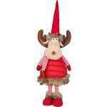 MagicHome Vianoce Postavička MagicHome Vánoce Sobí laň se šálou látková červená 18 x 16 x 55 cm – Hledejceny.cz