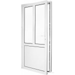 SkladOken.cz Plastové vedlejší vchodové dveře jednokřídlé 98x208 cm (980x2080 mm), dělené D3, bílé, LEVÉ – Zboží Mobilmania