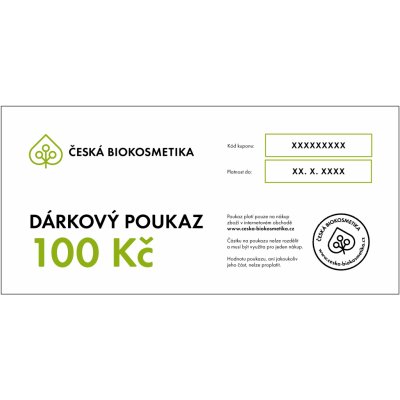 Česká biokosmetika.cz Dárkový poukaz 1 ks Elektronický dárkový poukaz: 100 Kč – Zboží Dáma