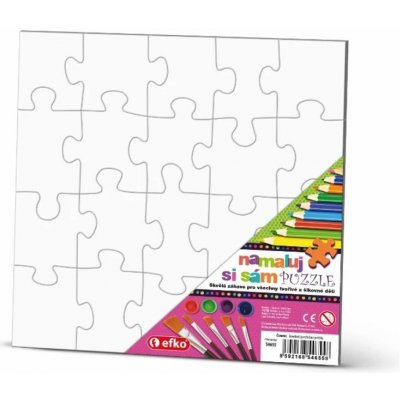 Efko-karton Puzzle k dotvoření Namaluj si sám, 20 dílků - Čtverec – Zboží Mobilmania