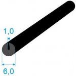 350063 Pryžový profil kruhový, průměr 6mm, drážka 1mm, 70°Sh, EPDM, -40°C/+100°C | Zboží Auto