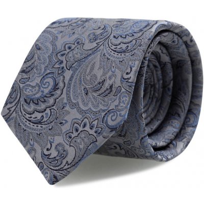 Brinkleys Slim kravata s kapesníčkem modro-stříbrná B224-3-SET1