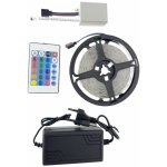 RGB LED pásek 5 m s ovladačem a napájecím zdrojem 12 V – Hledejceny.cz