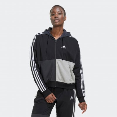 adidas dámská fitness mikina s kapucí Color Block černo-šedá – Hledejceny.cz