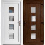 OknaDvereNaMiru.cz Plastové vchodové dveře 010 zlatý dub / bílá pravé otevírání ven 88 x 198 cm – Hledejceny.cz