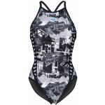 Arena Icons Swimsuit Fast Back All Over Multi/Asphalt/Black – Zboží Dáma