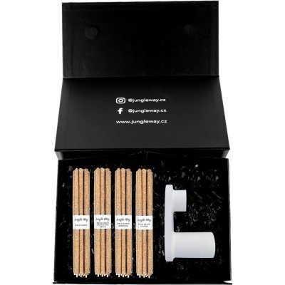 Jungle Way Scent of the forest stojan na vonné tyčinky 1 ks + Palo Santo vonné tyčinky 10 ks + Palo Santo + Sandal Wood vonné tyčinky 10 ks + Palo Santo + Pine vonné tyčinky 10 ks + Palo Santo + Cypre – Zboží Mobilmania