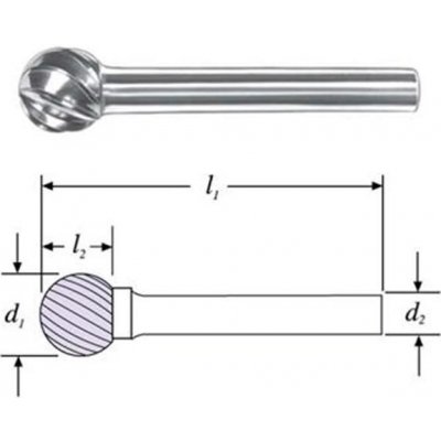 SGS 29042 (SD-6MNF) - Fréza technická SD-6MNF kulová pr. 16x14mm, stopka 6mm – Zboží Dáma