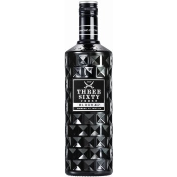 Three Sixty Black 42 Vodka 42% 1 l (holá láhev)