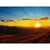 Tapety WEBLUX Fototapeta papír Beautiful sun set with sweet clouds between mountains - 569569643 360 x 266 cm