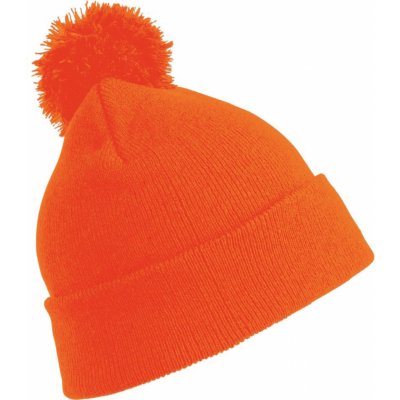 Blingstar čepice beanie s bambulí neon fluorescent orange – Hledejceny.cz