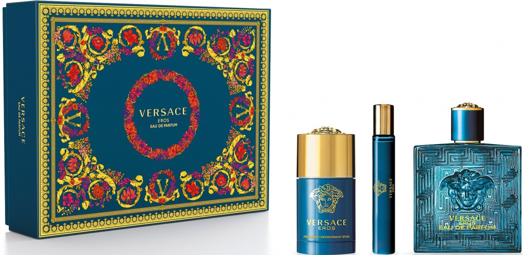 Versace Versace Eros Parfum SET: Parfum 100 ml + Deodorant stick 75ml + Parfum 10 ml