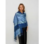 Classic Scarf modrá vlněná šála – Zboží Dáma